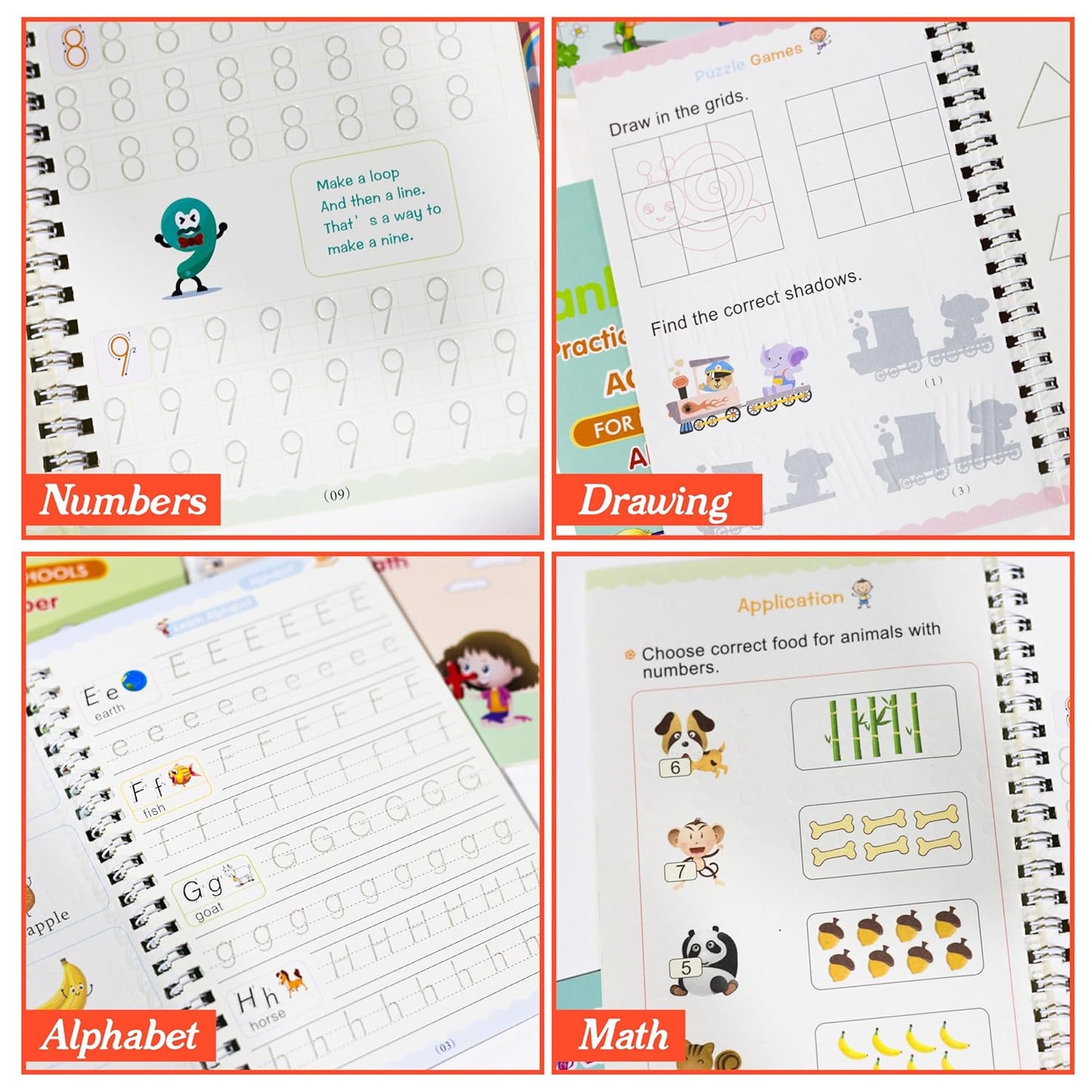 Set de 4 Cuadernos Magic Caligrafia Montessori