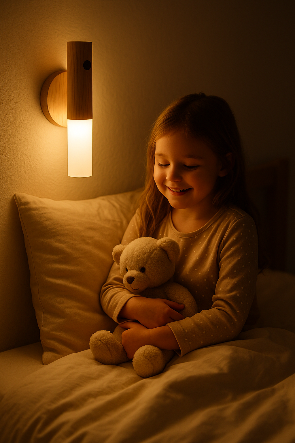 SensorLUX® Lámpara de madera Led magnética recargable con sensor de movimiento