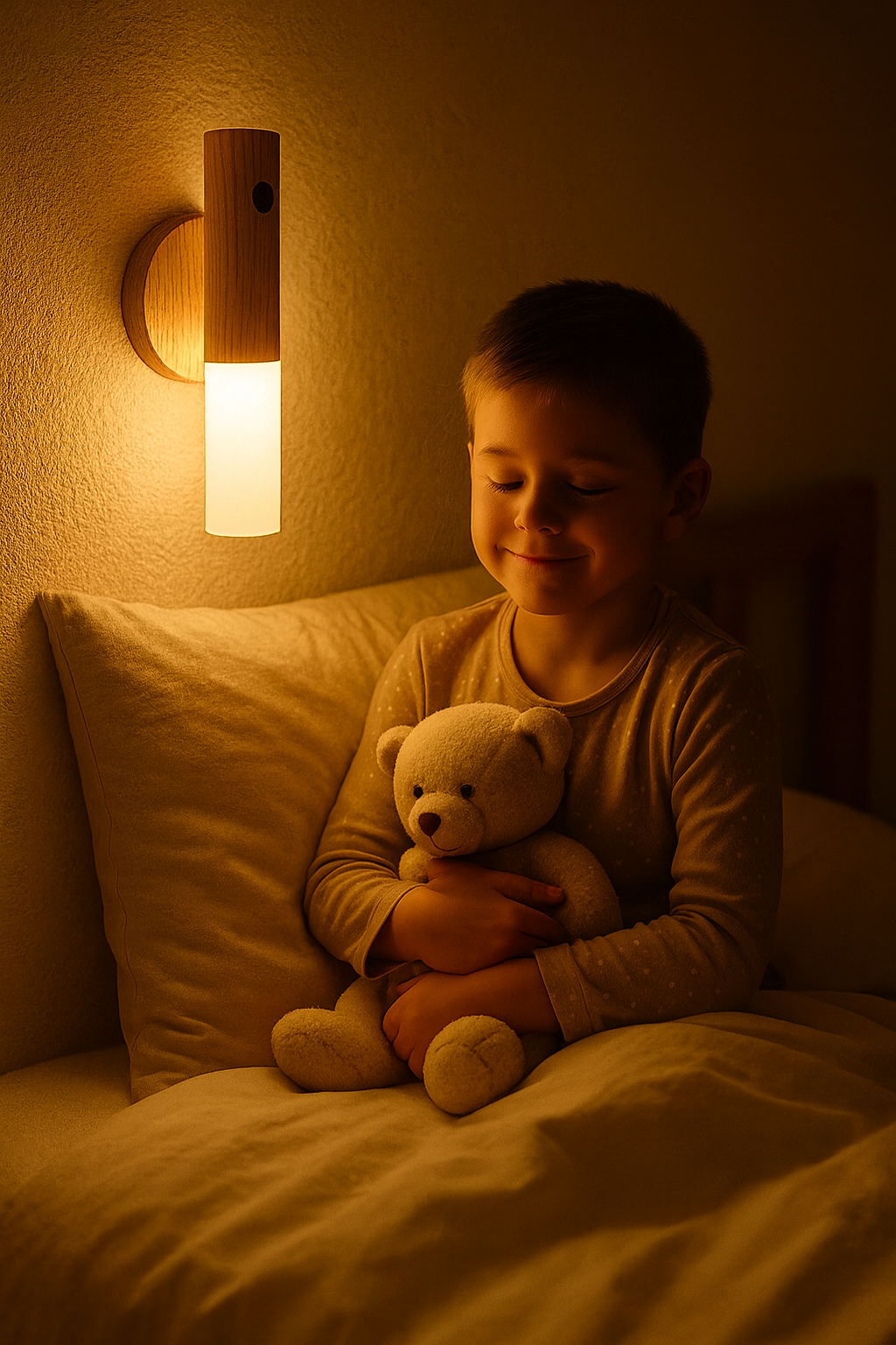 SensorLUX® Lámpara de madera Led magnética recargable con sensor de movimiento