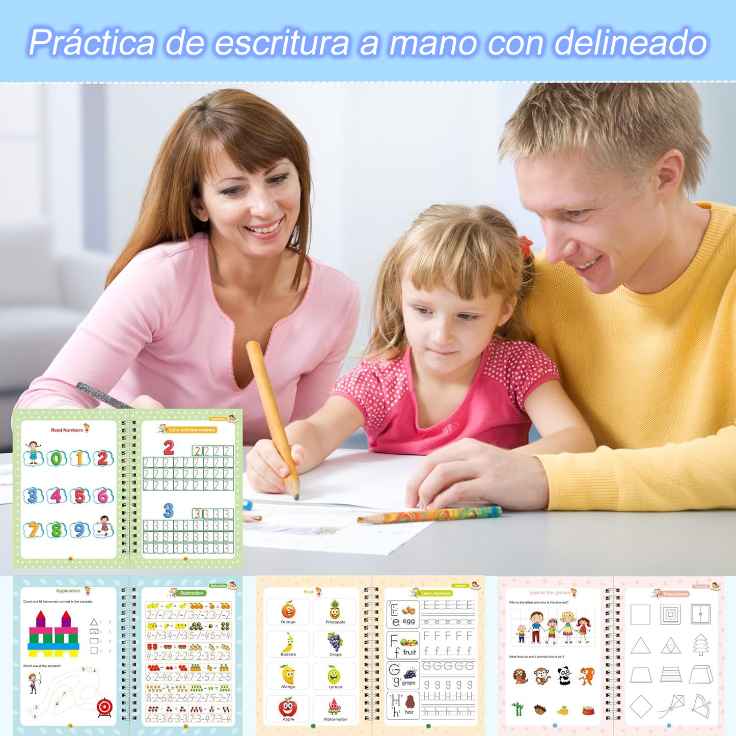 Set de 4 Cuadernos Magic Caligrafia Montessori