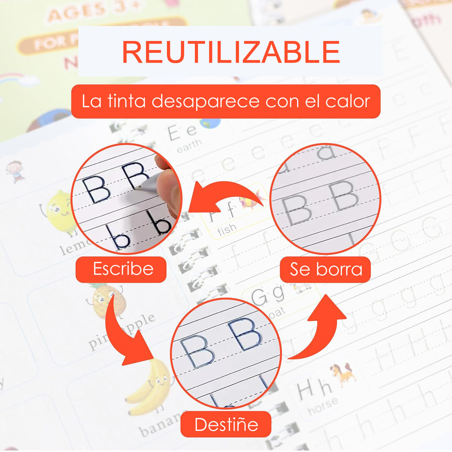 Set de 4 Cuadernos Magic Caligrafia Montessori