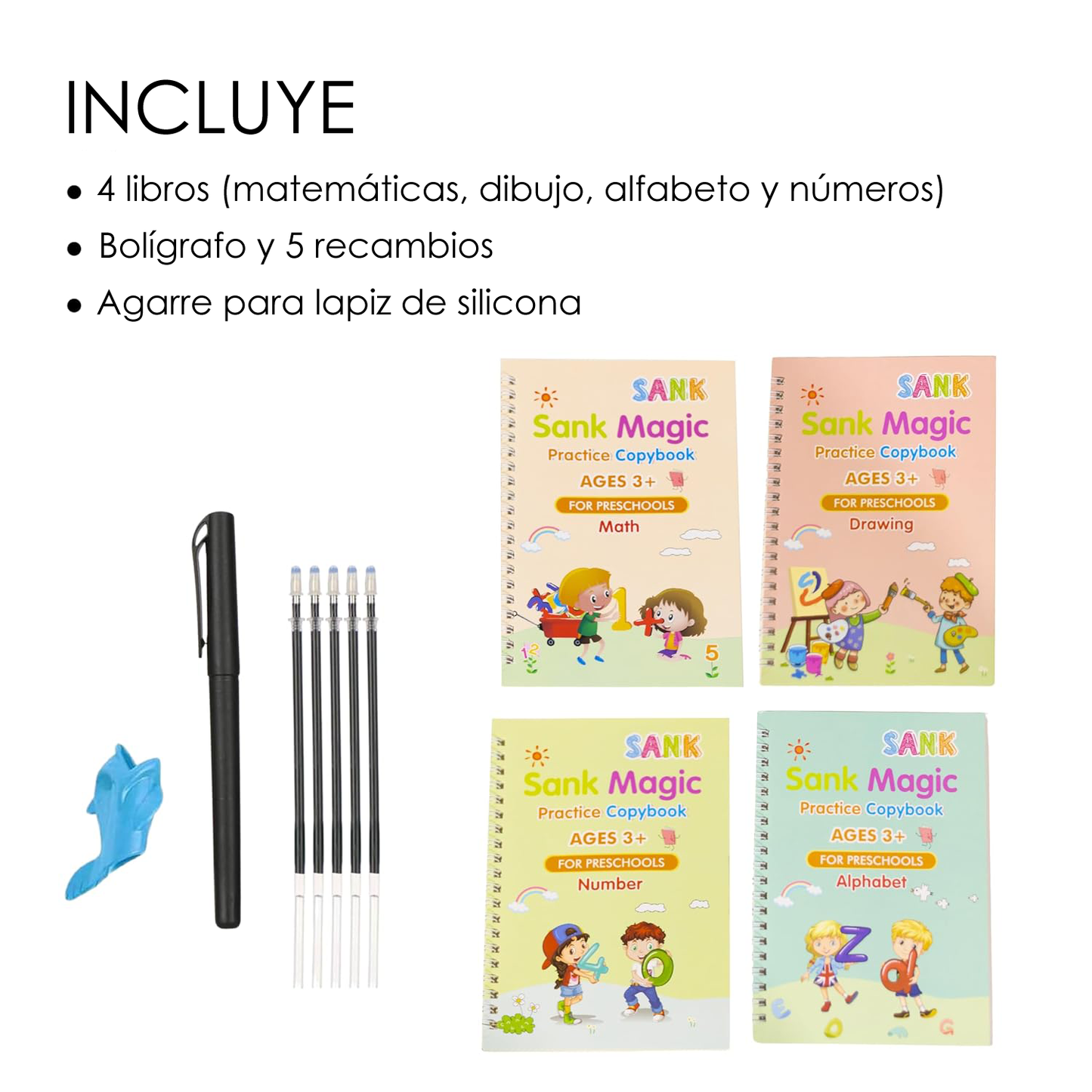 Set de 4 Cuadernos Magic Caligrafia Montessori