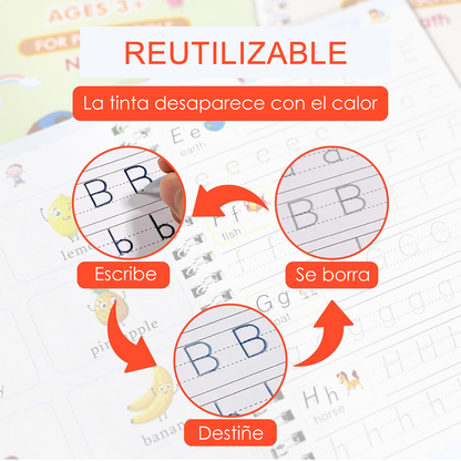 Set de 4 Cuadernos Magic Caligrafia Montessori