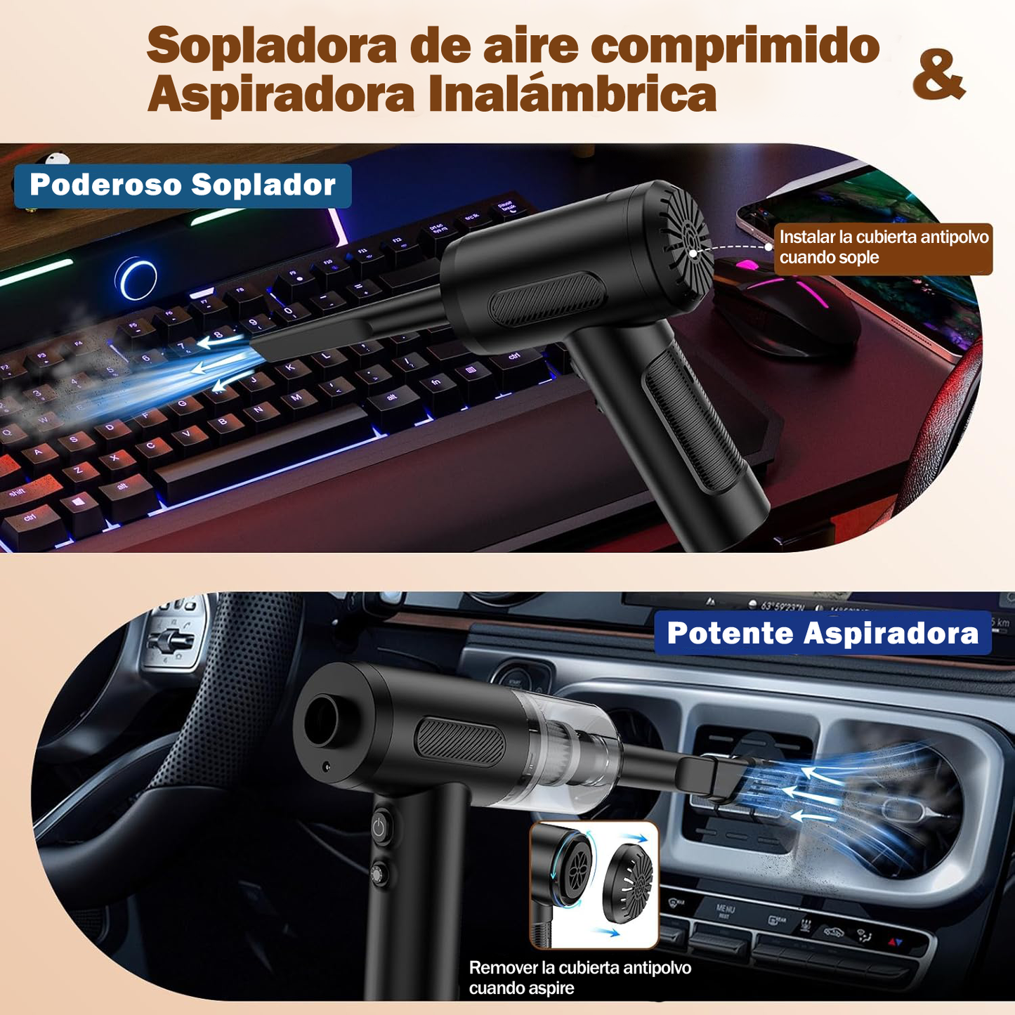 Aspiradora & Sopladora Portátil PRO 3 en 1
