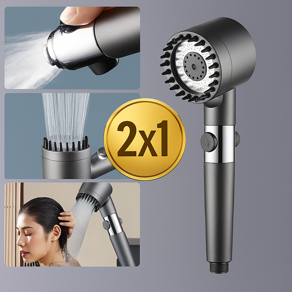 Cabezal De Ducha de Alta Presión con Masajeador | Oferta 2x1
